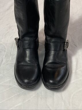 FRYE LEATHER MOTORCYCLE Style slouch BOOTS
